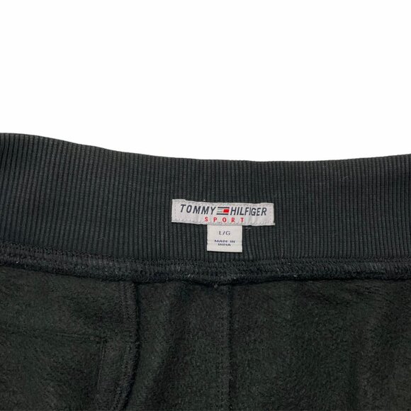 Tommy Hilfiger Sport Sweat Shorts Mens Large Jersey Black Gym Drawstring - Picture 3 of 3